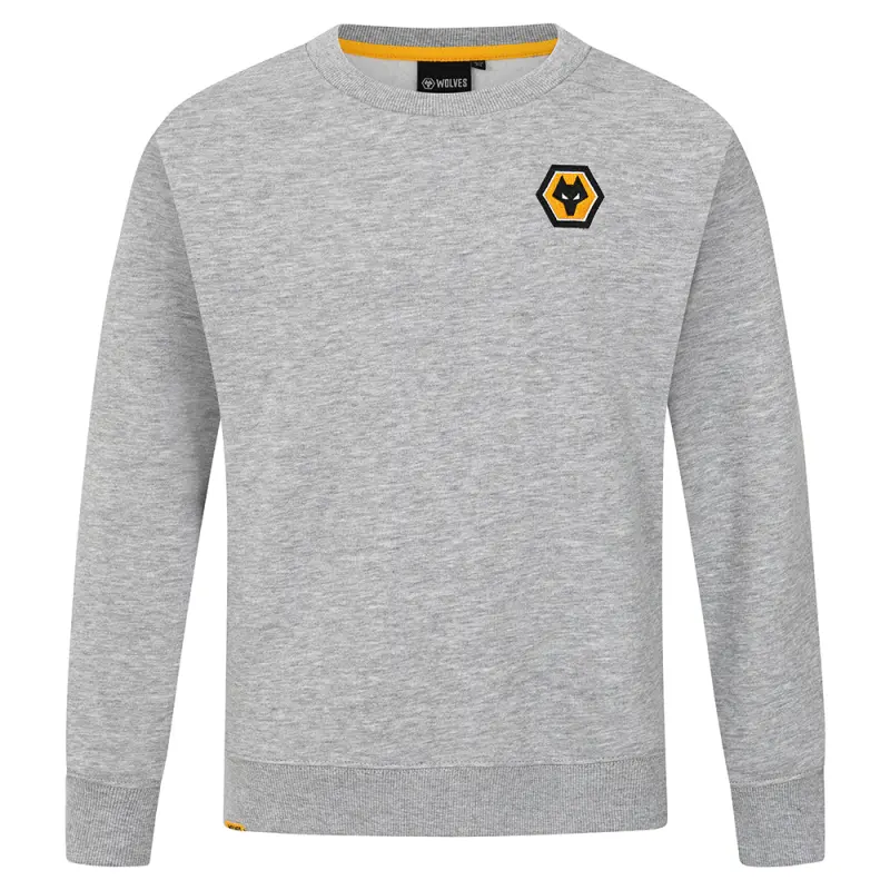 Wolves Kits Shop | Official Essentials Sweat – Grey – Junior Wolverhampton Wanderers Apparel